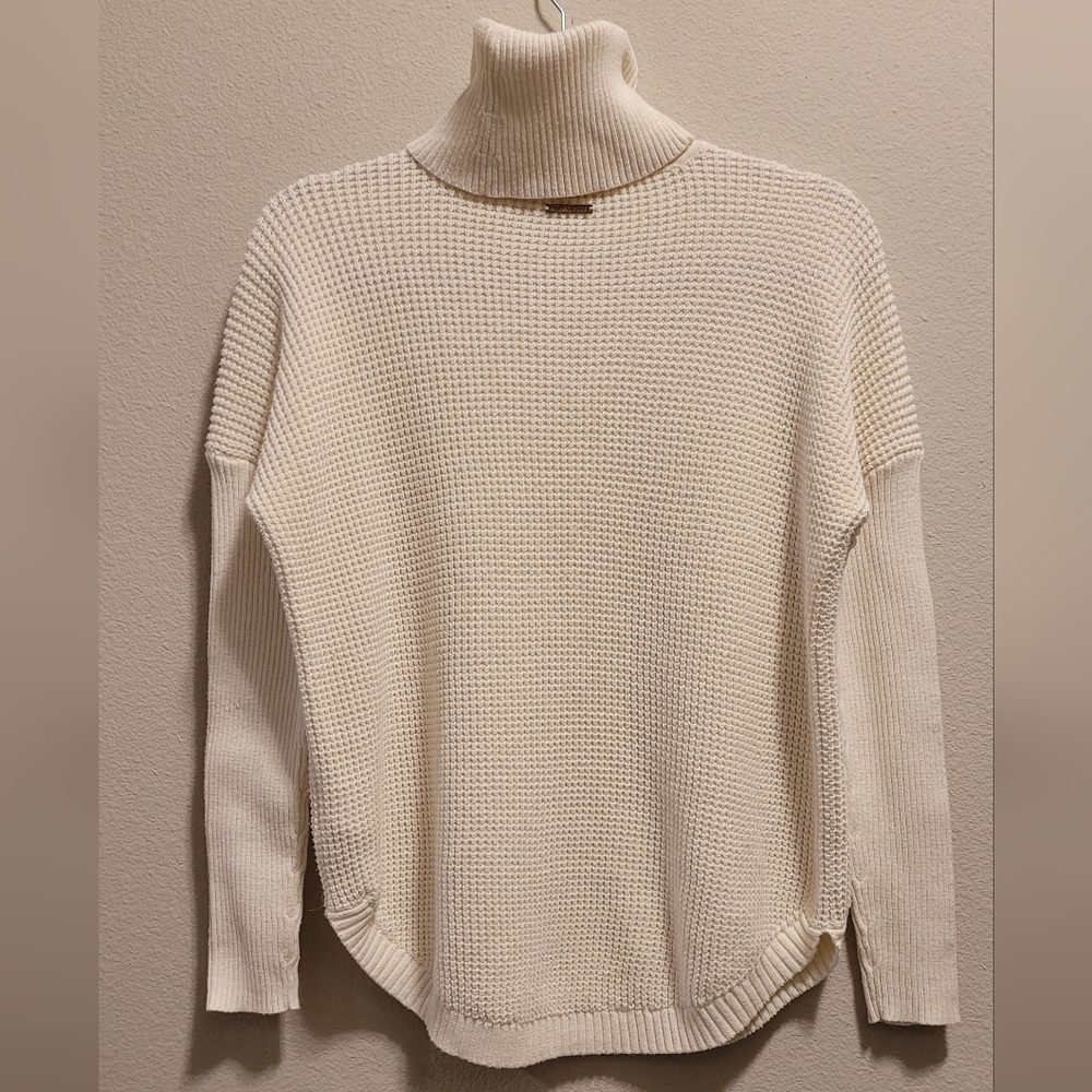 Michael Kors Cream Knit Sweater with Gold Accent